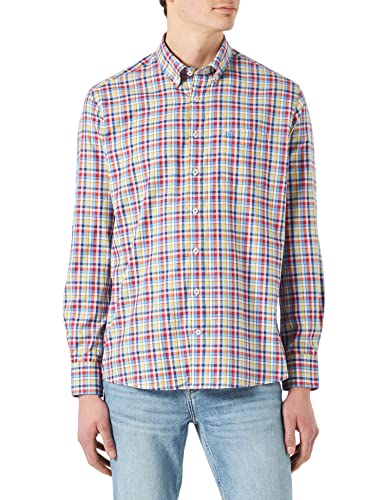 bugatti Męska koszula z kołnierzem zapinanym na guziki, czerwony, L