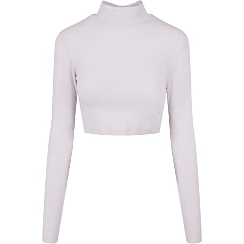 Urban Classics Damska koszulka z długim rękawem Organic Cropped Turtelneck, Softlilac, 5XL