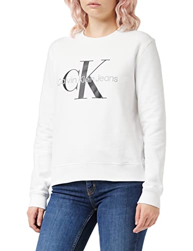 Calvin Klein Jeans Damska bluza z monogramem Core Jasna biel, L