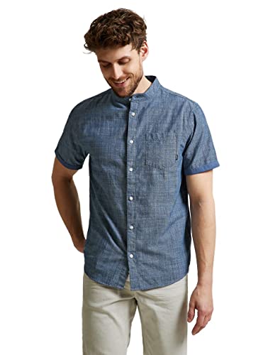 Street One MEN Męska koszula z krótkim rękawem, Cambric Blue, 3XL