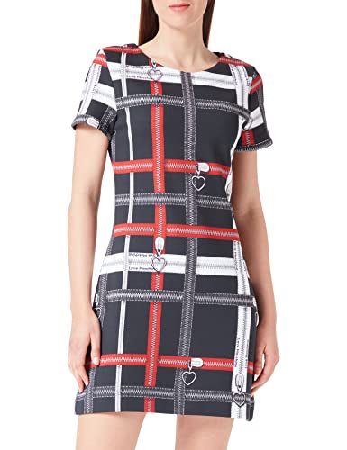 Love Moschino Damska sukienka z krótkim rękawem, trapezowa, czarna, rozmiar 44, czarny, 44