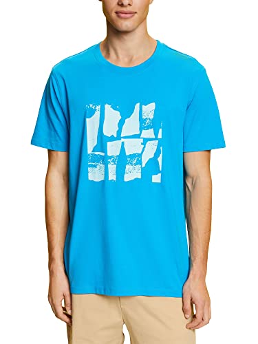 ESPRIT Męski T-shirt 063EE2K306, 460/DARK Turquoise, L, 460/ciemny turquoise, L