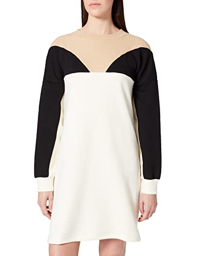 ONLY Damska sukienka Onlnora L/S O-Neck Blocking SWT, Eggnog Nomad, S