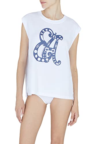 Emporio Armani Damska kamizelka bez rękawów Logomania, biały, XS
