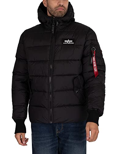 ALPHA INDUSTRIES Męska kurtka z kapturem Puffer Alpha Fd Baby, czarny, XXL