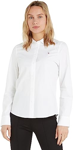Tommy Hilfiger Damska koszula Organic Co Regular Ls Casual, Th Optic White, 70