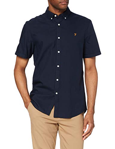 Farah Męska koszula Brewer Cotton Oxford Slim Fit, granatowy, 3XL