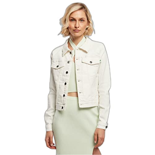 Urban Classics Damska kurtka z bawełny organicznej, kurtka dżinsowa dla kobiet, damska Organic Denim Jacket dostępna w 4 kolorach, rozmiary XS - 5XL, Offwhite Raw, XS