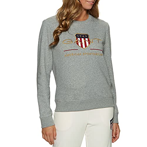 GANT Bluza damska Archive Shield C-neck Sweat Sweatshirt, szary melanż, XL