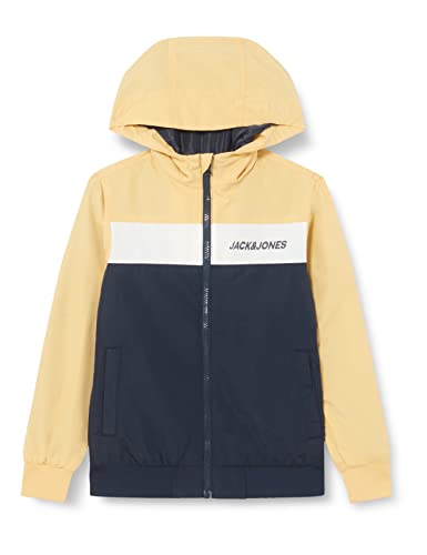 JACK&JONES JUNIOR Chłopięca kurtka Jjerush Blocking Hood Bomber Noos Jnr, Jojoba/szczegóły: blokowanie, 176