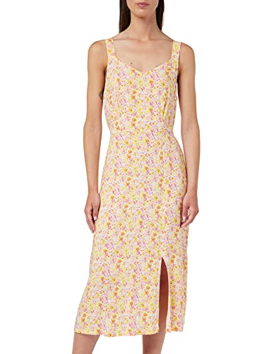 VERO MODA Damska sukienka VMEASY Strap Calf Dress R1 WVN GA sukienka, Snow White/AOP:Cille, S, Snow White/Aop:cille, S
