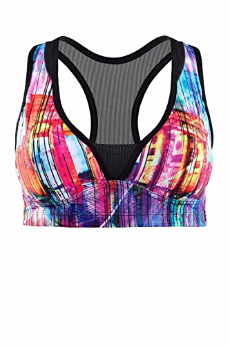 WINSHAPE Damski damski biustonosz fitness, na czas wolny, funkcjonalny biustonosz z siateczki, z wbudowanymi wkładkami, Pusb103, Berlin Push-Up