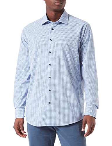 Seidensticker Męska koszula z długim rękawem, regularny krój, ciemnoniebieska, 38, granatowy, 38