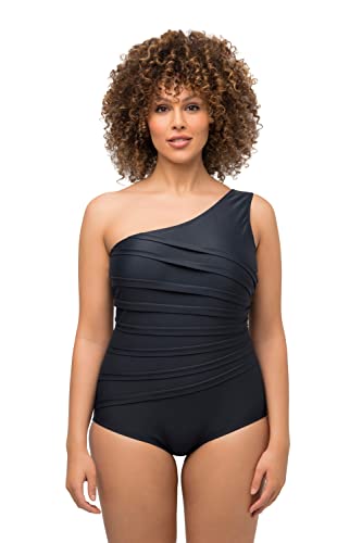 Ulla Popken Damski kostium kąpielowy typu Quertapes Oneshoulder Recycling, morski, 58