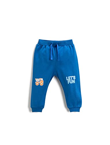 Koton Spodnie dresowe z nadrukiem Baby Boy Jogger Drawstring Cotton, Saxe (665), 18-24 miesi?cy