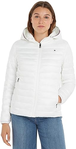 Tommy Hilfiger Damska kurtka LW wyściełana Global Stripe Ecru, S, Ecru