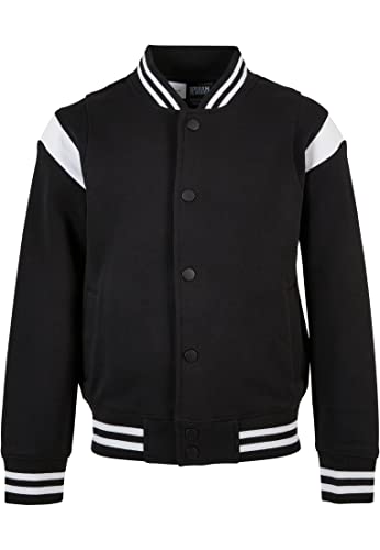 Urban Classics Kids Boys Inset College Sweat Jacket, czarny/biały, 110-116