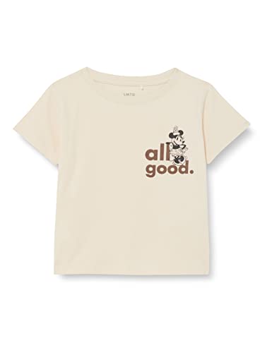 LMTD Dziewczęcy t-shirt Nlfminnie Addie Ss Short R Top Wdi, White Alyssum, 122/128 cm