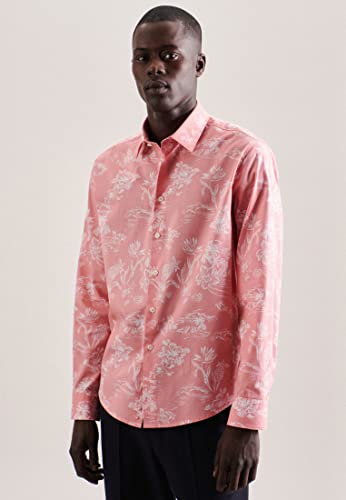 Seidensticker Męska koszula z długim rękawem, regular fit, różowa, 5XL, Rosa, 5XL