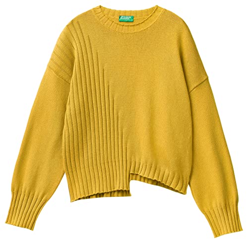 United Colors of Benetton Sweter damski, Żółty musztardowy 38 M, XS