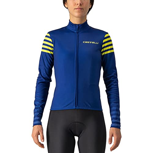 CASTELLI Bluza damska Autunno Ls Jersey, Niebieski/błyszczący żółty assocution, XS