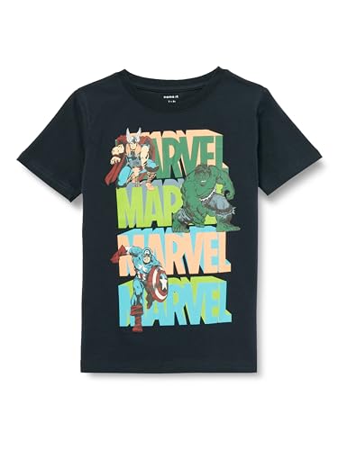 NAME IT Chłopcy NKMJIRI Marvel SS TOP MAR T-Shirt, Dark Sapphire, 122/128, Dark Sapphire, 122-128