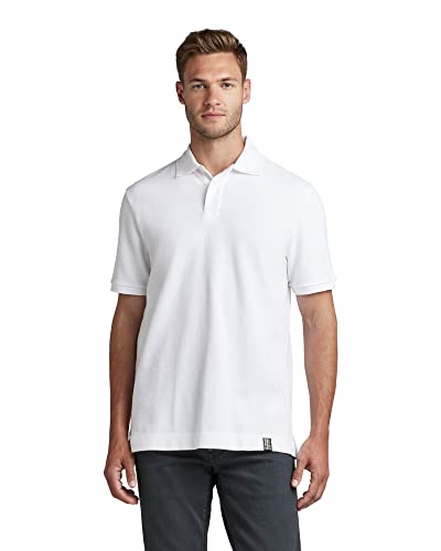 G-STAR RAW Męska koszulka polo Essential Polo, biała (White D287-110), S, biały (White D287-110), S
