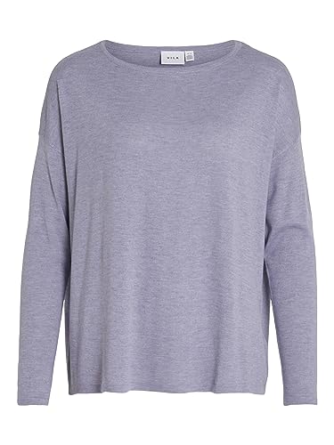Vila VIABELLA O-Neck L/S Knit TOP/SU - NOOS, Słodka lawenda/szczegóły: melanż, L