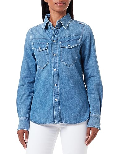 G-STAR RAW Damska koszula Slim Denim Wmn, Niebieski (Faded Cricket Blue D23682-d252-d891), XL