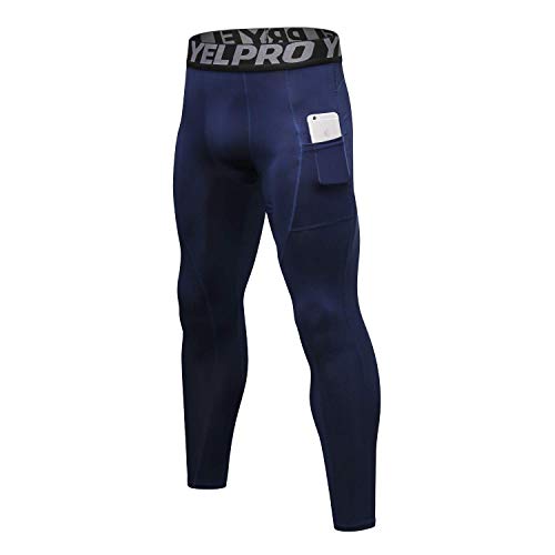 EULLA Legginsy Męskie, Granatowy, XXL