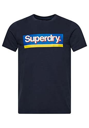 Superdry Koszulka męska z nadrukiem, Atlantic Navy, XS
