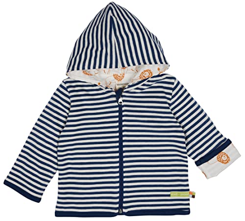 loud + proud Dziecięca kurtka uniseks z kapturem, certyfikat GOTS, ultramaryna, 74/80, Ultramaryna, 74-80