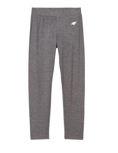 4F Girl'S Legginsy JLEG001 Tights, Middle Grey Melange, 134 dla dziewczynek, Middle Grey Melange