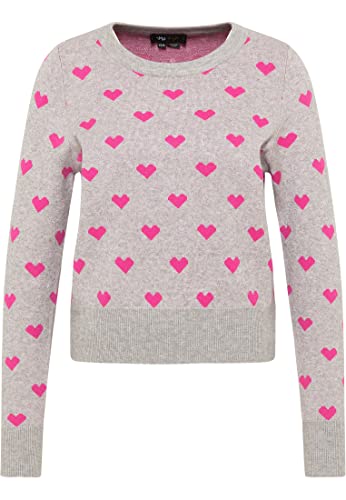 FENIA Damski sweter z dzianiny 11119496-FE02, szary, wielokolorowy, M/L, szary, wielokolorowy., M-L
