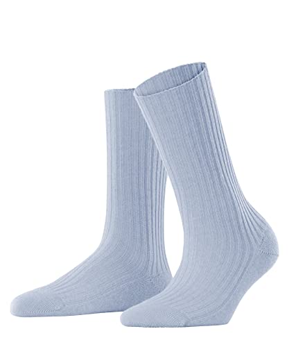 FALKE Kobiety Skarpety Cosy Wool Boot W SO Wełna jednokolorowe 1 Sztuka, Niebieski (Light Blue 6594), 35-38