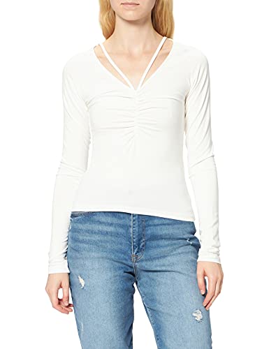 NA-KD Neck Detail Top Koszula damska, biały, XL