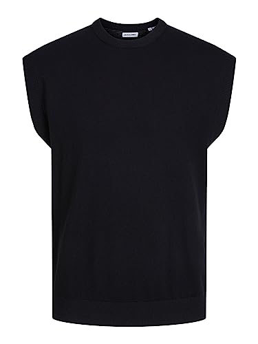 JACK&JONES JJEEMIL Knit Vest NOOS sweter męski, czarny, M