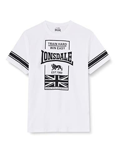Lonsdale Charmouth T-shirt męski, biały/czarny, L