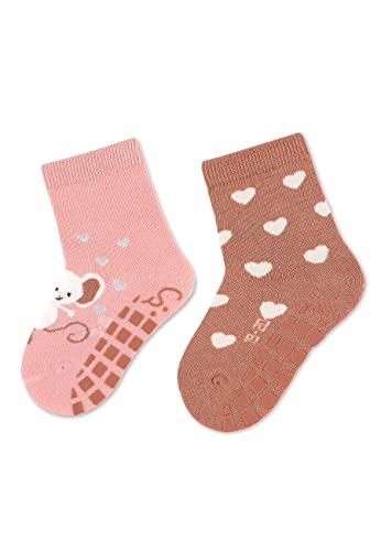Sterntaler Unisex dziecięce skarpetki ABS Dp mysz + serca skarpety, delikatny róż, 18