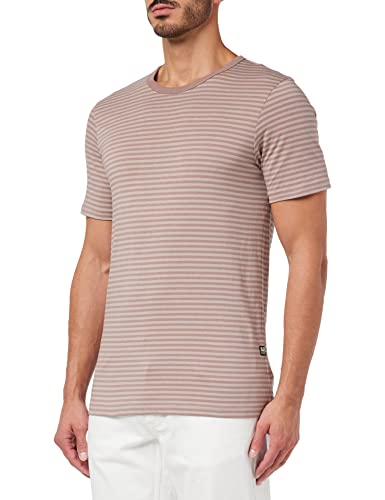 G-STAR RAW Męski T-Shirt Stripe Slim R T, Wielokolorowy (Dumic/Chocolate Berry Stripe D22778-c339-d956), L