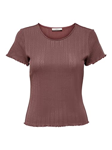 Bestseller A/S ONLCARLOTTA S/S JRS NOOS Top, różowo-brązowy, XXS, Ró?owo-br?zowy, XXS