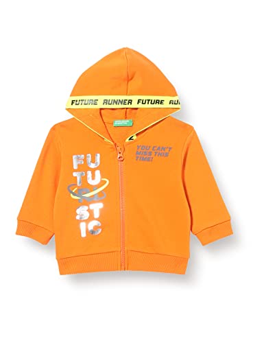 United Colors of Benetton Sweter chłopięcy kardigan, Arancione 03d, 12 Miesiące