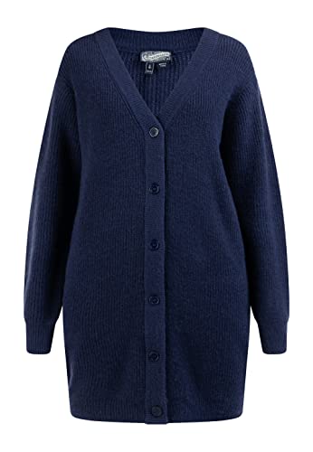 DreiMaster Dzianinowy długi kardigan damski 39425071, morski, XS-S