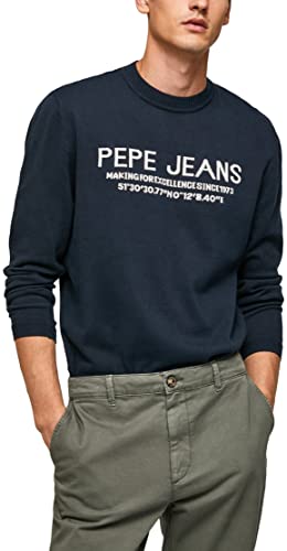 Pepe Jeans Sweter męski Pluton, Niebieski (Dulwich), XS