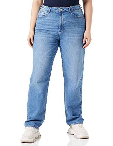 Vila Vikelly Jaf Hw Straight Noos dżinsy damskie, Medium Blue Denim/Szczegóły: wash Mbd009, 34W / 30L