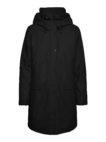 VERO MODA Płaszcz damski przeciwdeszczowy, czarny, XS
