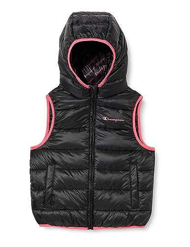 Champion Legacy Outdoor K-Light WR S-l Hooded Kamizelka dla dzieci i młodzieży, Nero/Rosa, 9-10 lat
