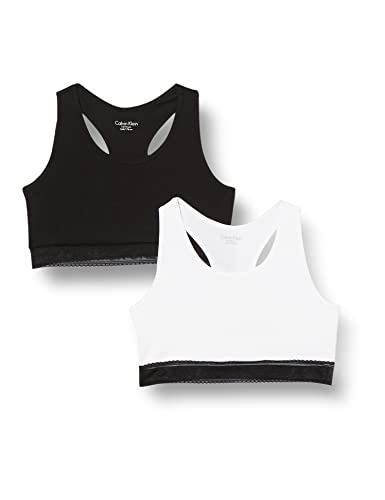 Calvin Klein Biustonosz dziewczęcy, Pvhblack/Pvhwhite, 8 lat