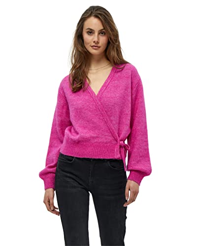 Minus Damski dzianinowy kardigan DITA 5, różowy melanż, L