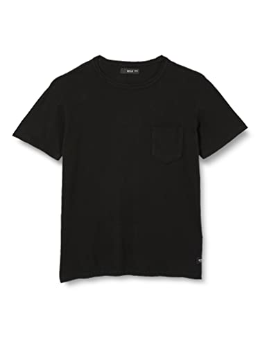 Replay T-shirt męski z krótkim rękawem z kieszenią na piersi, 098 BLACK, XL